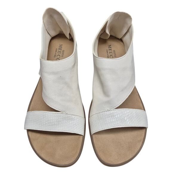 Sesto Meucci  Everly Italian Leather Sandals White  Sz 9.5 - Picture 1 of 6